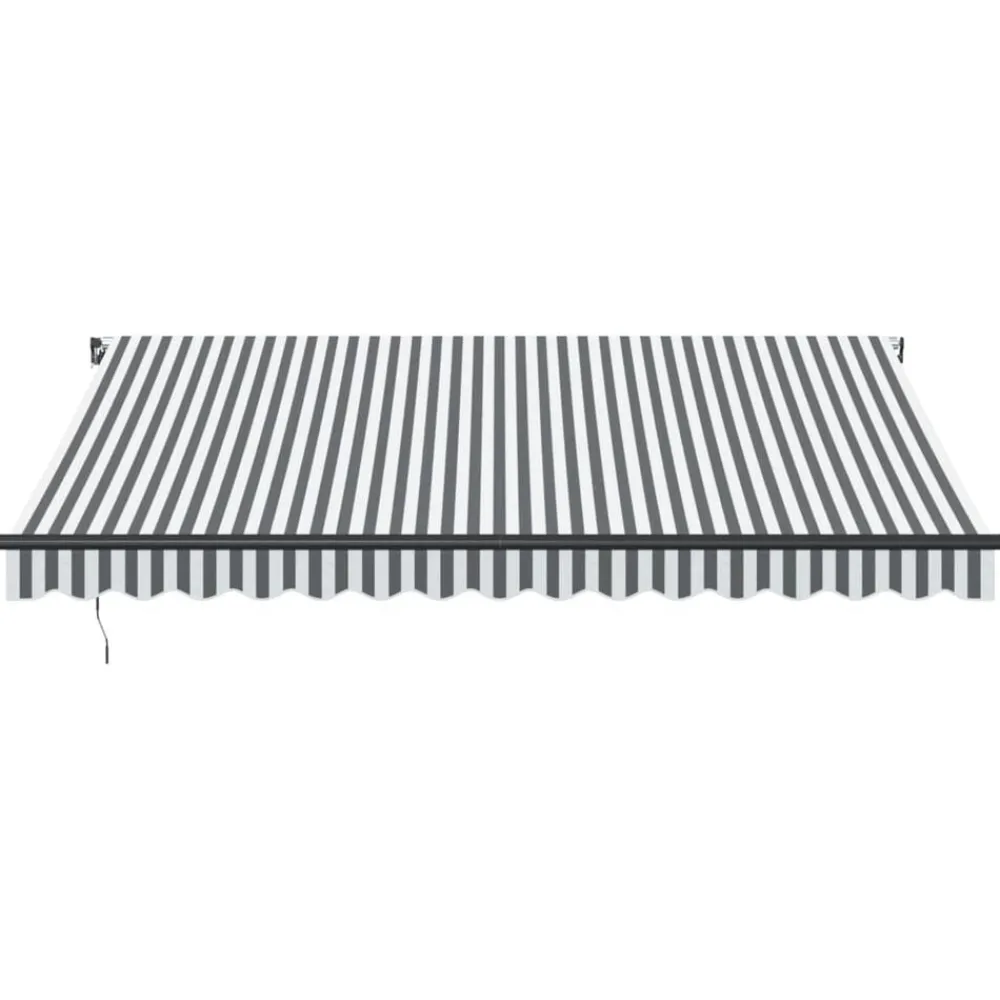 vidaXL Toldo retráctil manual con luz LED 400x350cm Antracita y blanco Clearance