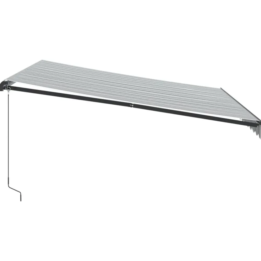 vidaXL Toldo retráctil manual con luz LED 400x350cm Antracita y blanco Clearance