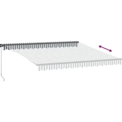 vidaXL Toldo retráctil manual con luz LED 400x350cm Antracita y blanco Clearance