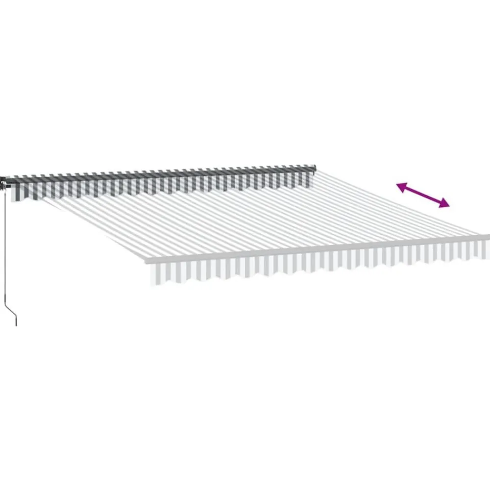 vidaXL Toldo retráctil manual con luz LED 400x350cm Antracita y blanco Clearance