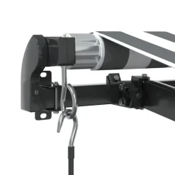 vidaXL Toldo retráctil manual con luz LED 400x350cm Antracita y blanco Clearance
