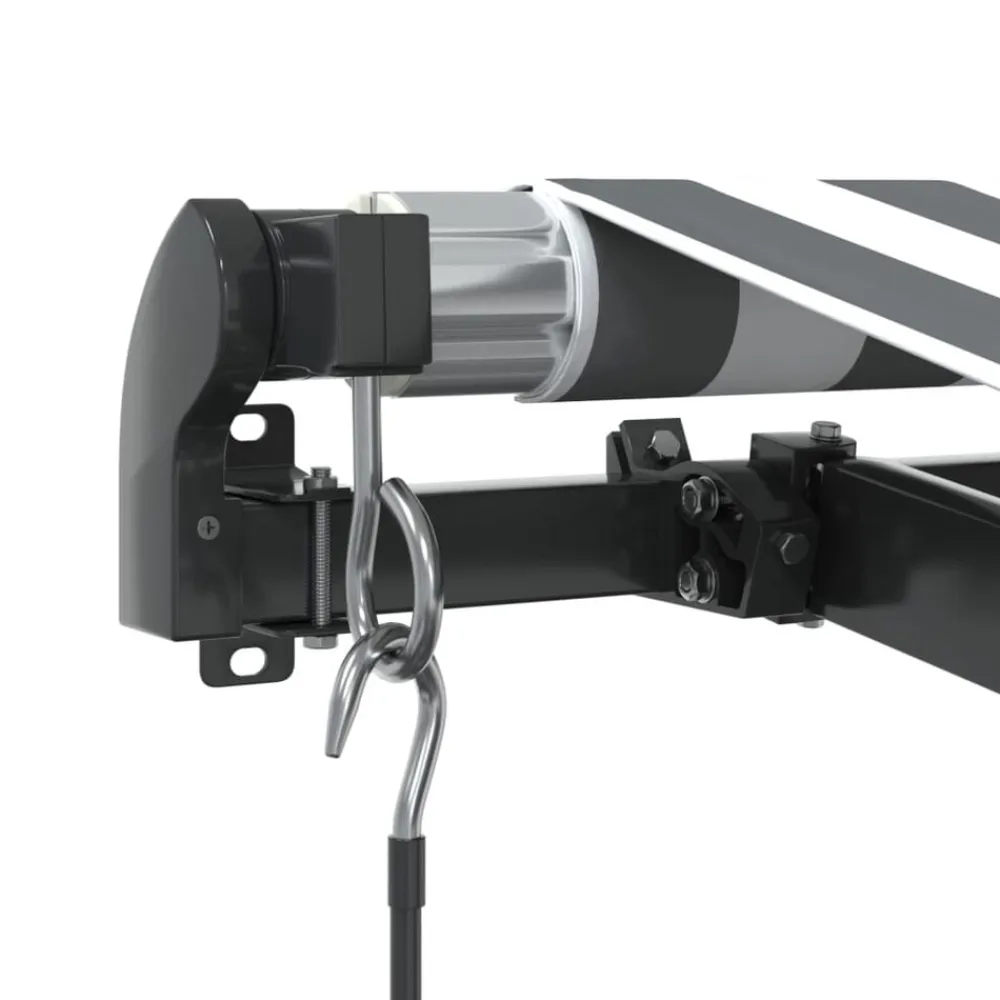 vidaXL Toldo retráctil manual con luz LED 400x350cm Antracita y blanco Clearance