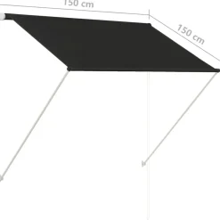 vidaXL Jardín-Toldo retráctil 150x150 cm gris