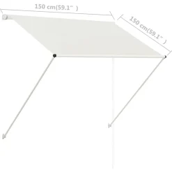 vidaXL Toldo retráctil 150x150 cm Crema Clearance