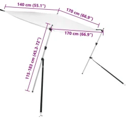vidaXL Toldo T-Top extensión 170x170x(115-183) cm Blanco Online