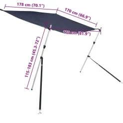 vidaXL Toldo T-Top extensión 170x208x(115-183) cm Azul marino Sale