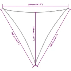 vidaXL Jardín-Toldo vela triangular tela Oxford 3,6x3,6x3,6 m