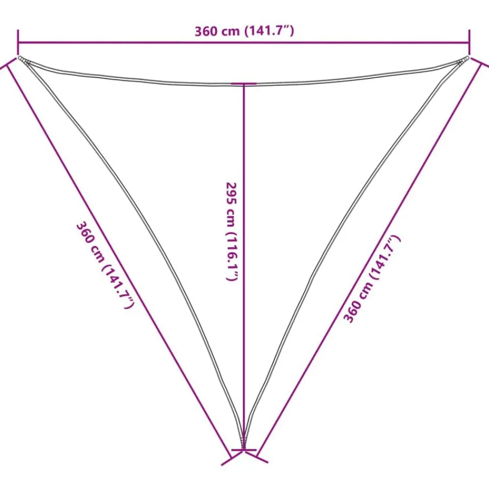 vidaXL Jardín-Toldo vela triangular tela Oxford 3,6x3,6x3,6 m
