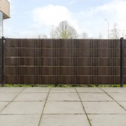 vidaXL Vallas De Jardín-Toldos de balcón 10 uds ratán sintético marrón negro 255x19 cm