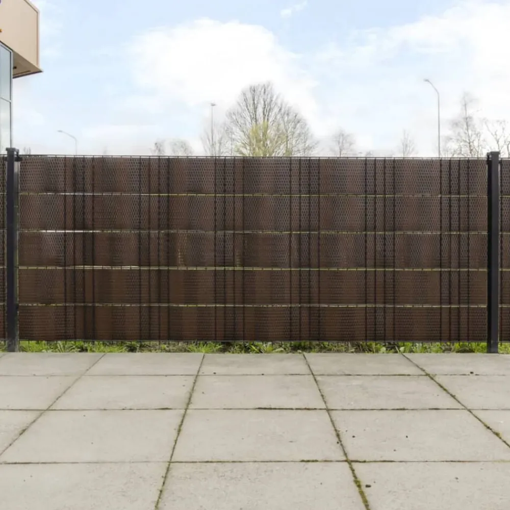 vidaXL Vallas De Jardín-Toldos de balcón 10 uds ratán sintético marrón negro 255x19 cm