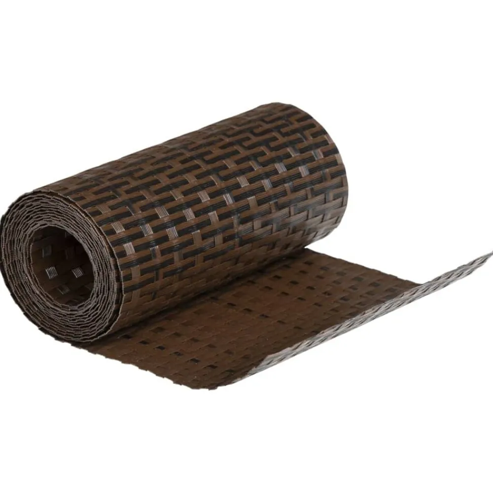 vidaXL Vallas De Jardín-Toldos de balcón 10 uds ratán sintético marrón negro 255x19 cm