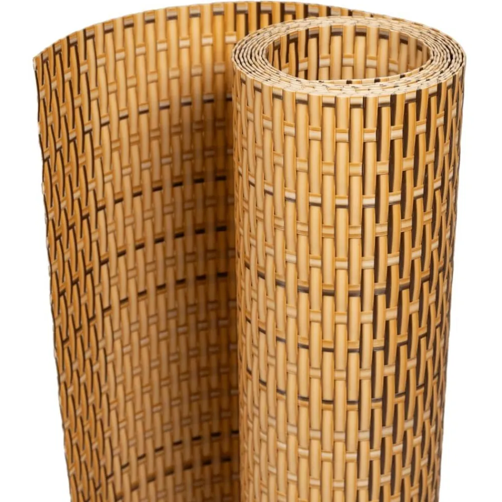 vidaXL Vallas De Jardín-Toldos de balcón 10 uds ratán sintético marrón claro 255x19 cm