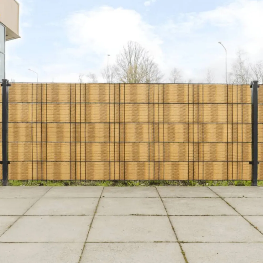 vidaXL Vallas De Jardín-Toldos de balcón 10 uds ratán sintético marrón claro 255x19 cm