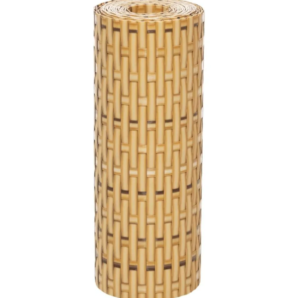 vidaXL Vallas De Jardín-Toldos de balcón 10 uds ratán sintético marrón claro 255x19 cm