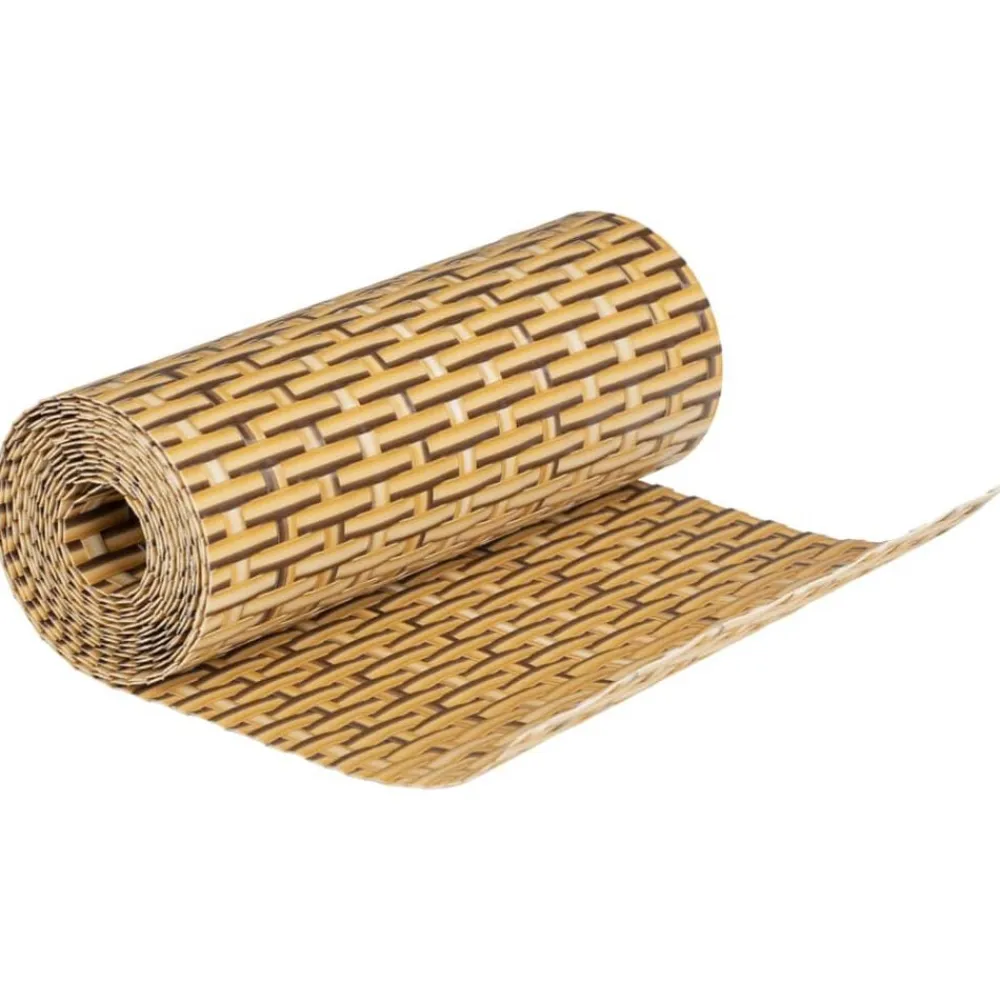 vidaXL Vallas De Jardín-Toldos de balcón 10 uds ratán sintético marrón claro 255x19 cm