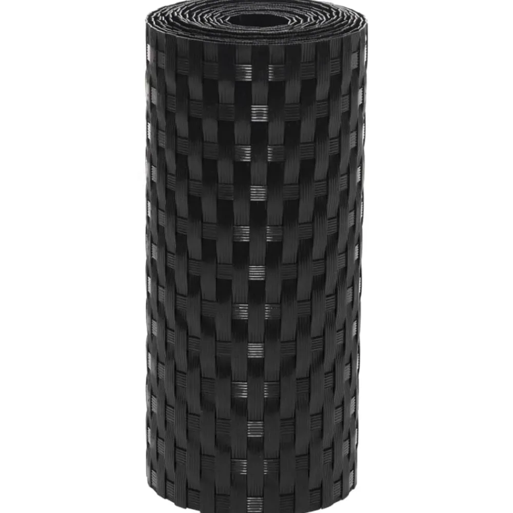 vidaXL Toldos para balcón 5 uds ratán sintético 255x19 cm Negro New
