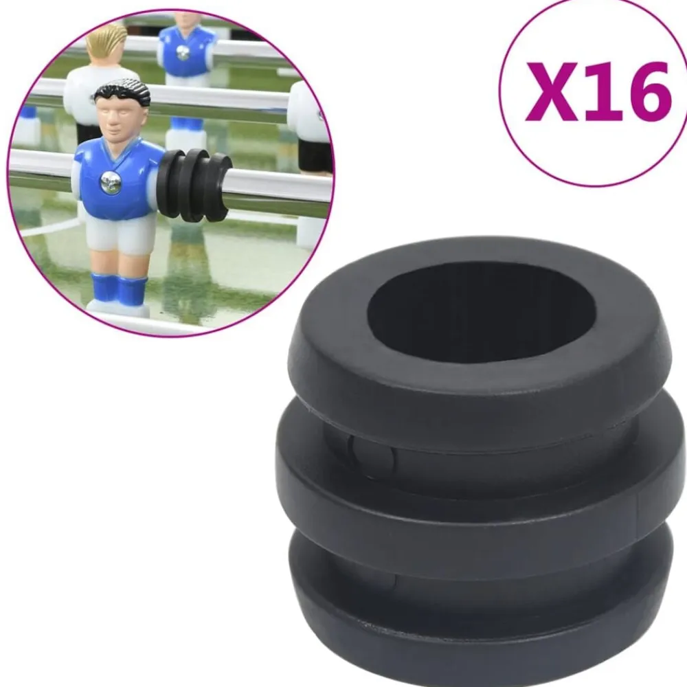 vidaXL Topes de jugador de futbolín 15,9/16 mm barra 16 piezas New