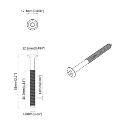 vidaXL Accesorios De Bricolaje-Tornillo 2 pcs Plateado M6 x 50 mm Acero