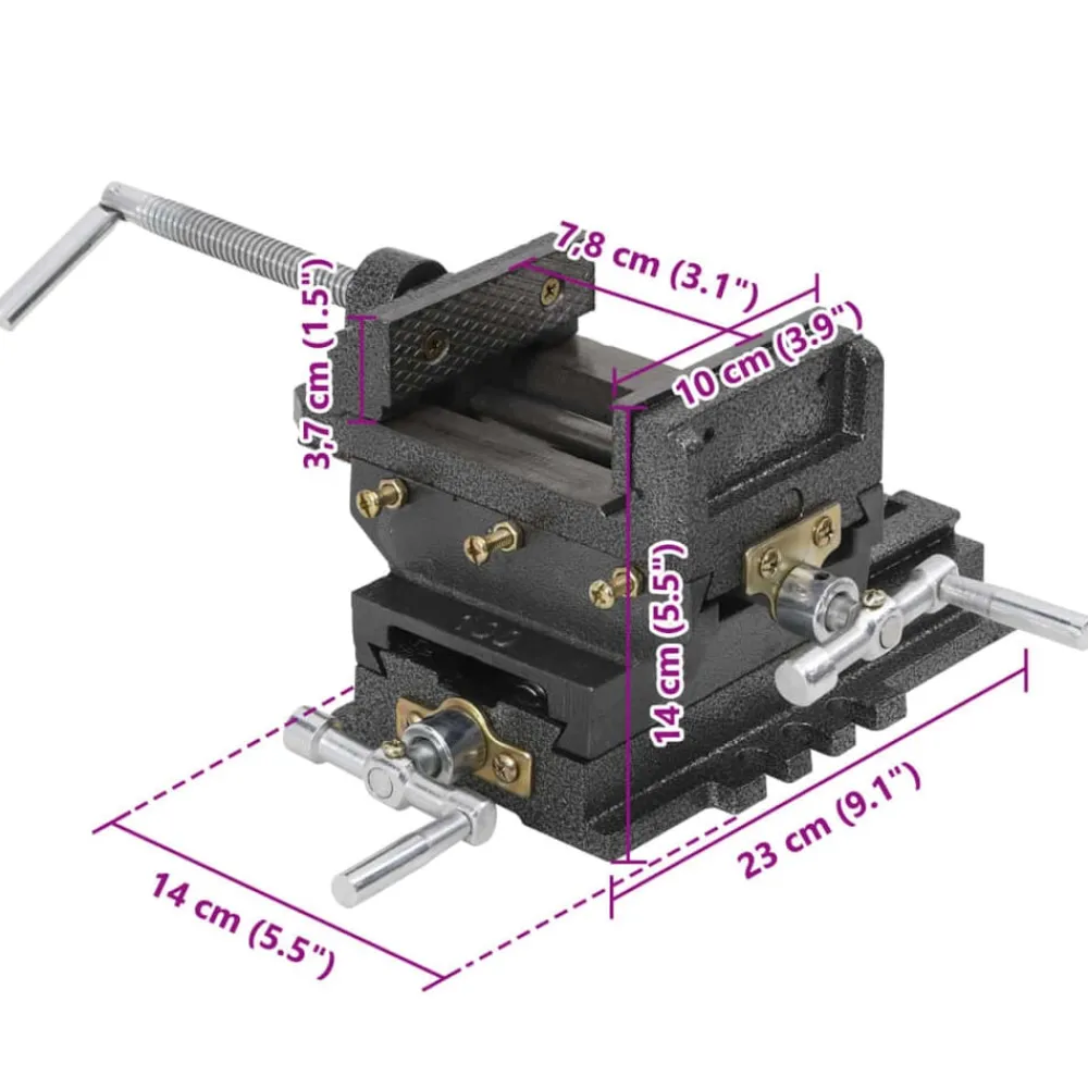 vidaXL Herramientas-Tornillo de banco manual carro transversal 78 mm