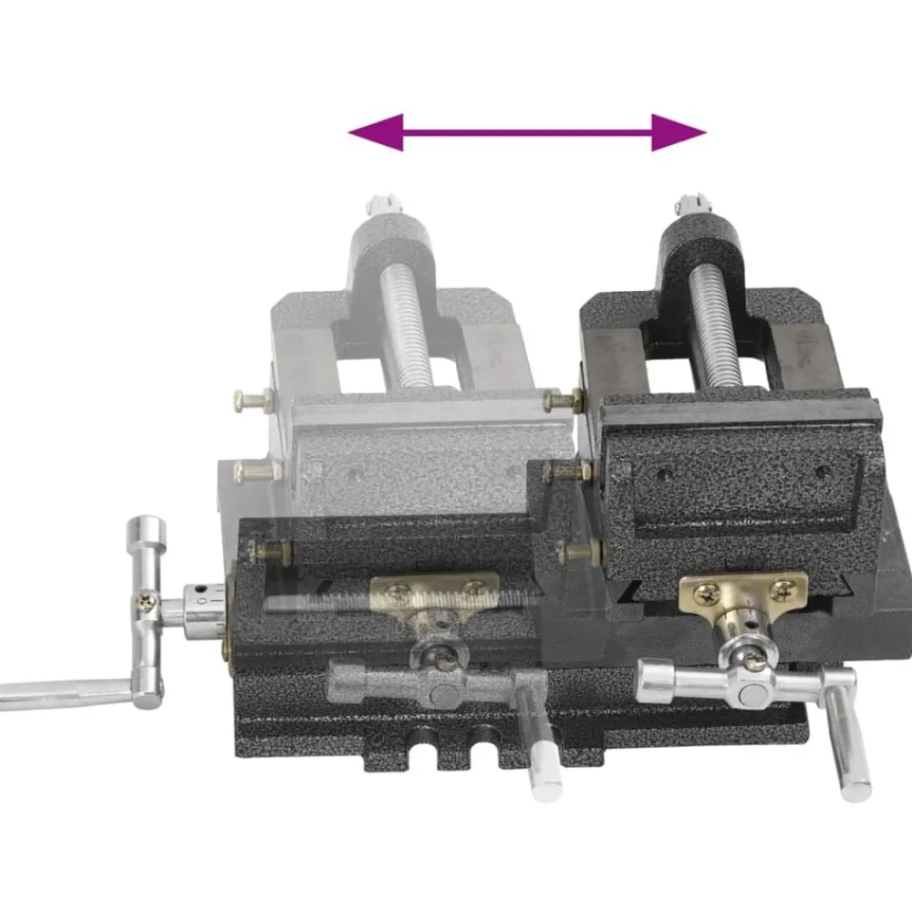 vidaXL Herramientas-Tornillo de banco manual carro transversal 78 mm