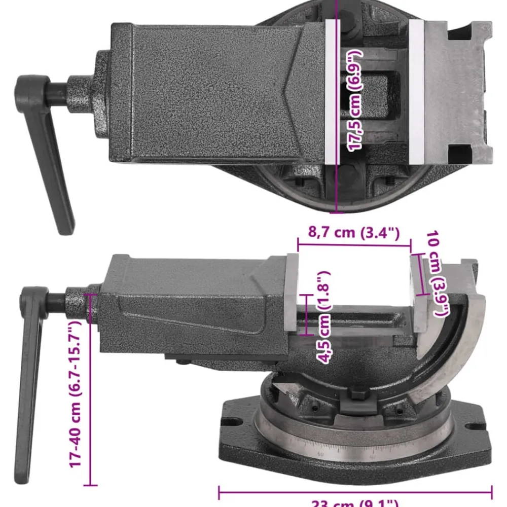 vidaXL Tornillo de banco basculante de 2 ejes 100 mm Online