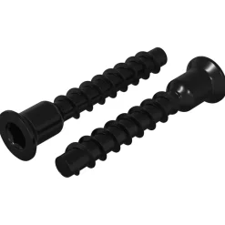 vidaXL Accesorios De Bricolaje-Tornillo de Cabeza de Capuchón de Enchufe 2 pcs Negro 7 x 40 mm