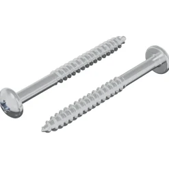 vidaXL Accesorios De Bricolaje-Tornillo de Madera 2 pcs Plateado 9,8 x 53 mm Acero