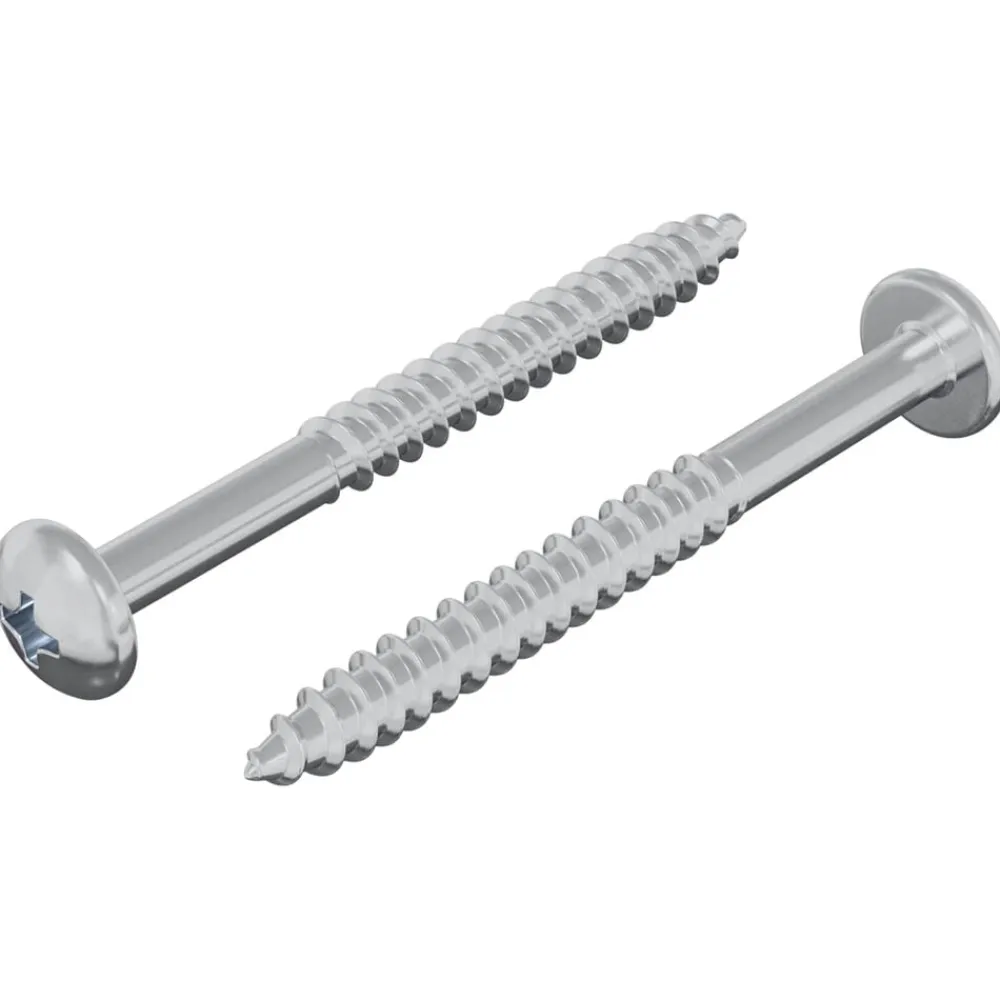 vidaXL Accesorios De Bricolaje-Tornillo de Madera 2 pcs Plateado 9,8 x 53 mm Acero