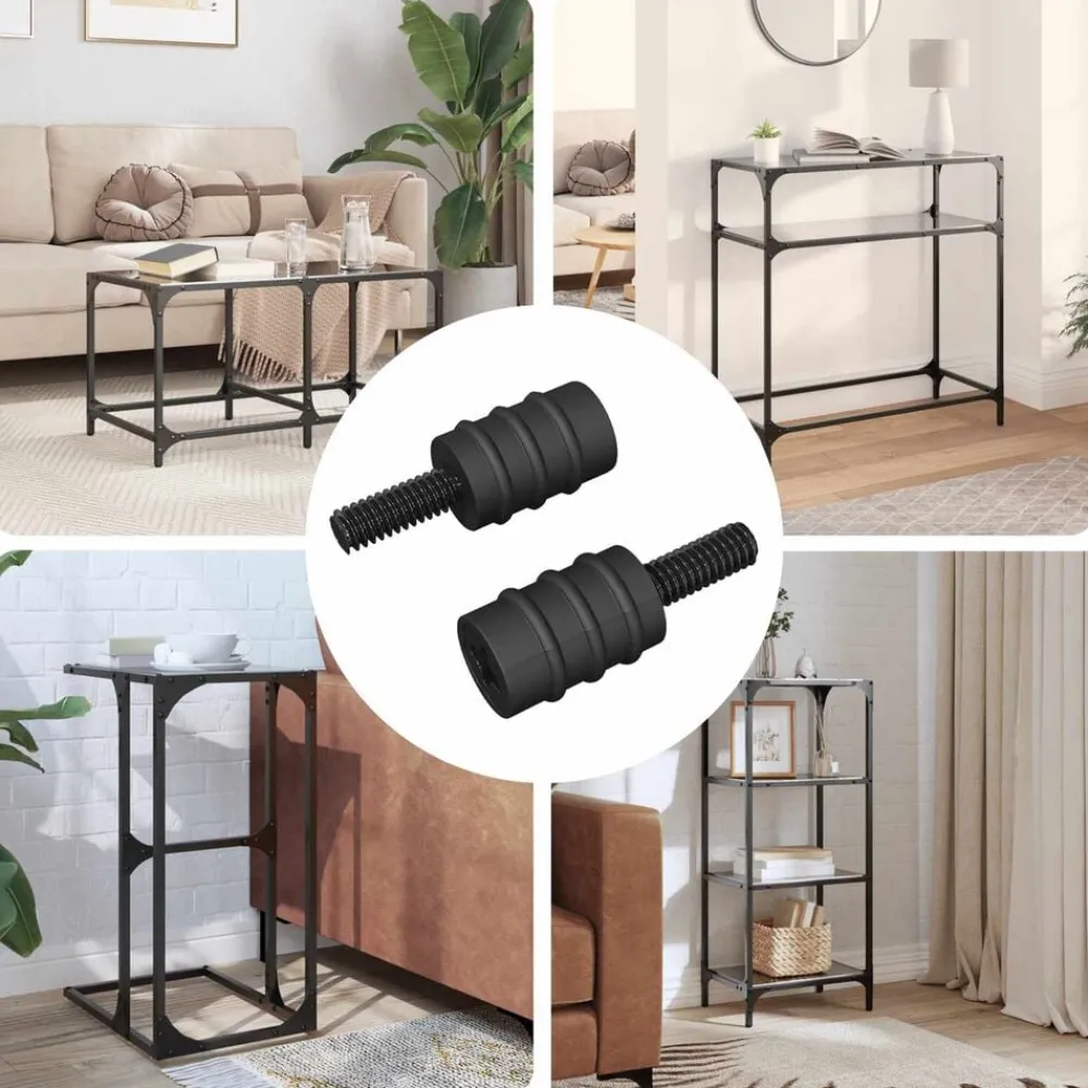 vidaXL Accesorios De Bricolaje-Tornillo Separador 2 pcs Negro M4 Caucho y Acero