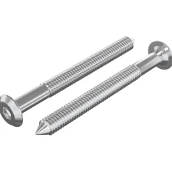 vidaXL Tornillos de Muebles 2 pcs Plateado M6 x 60 mm Acero New