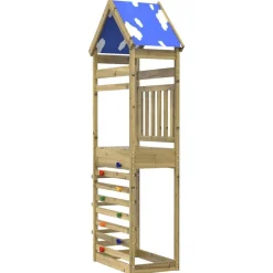 vidaXL Torre de Juego Marrón Madera Sólida Impregnada Sale