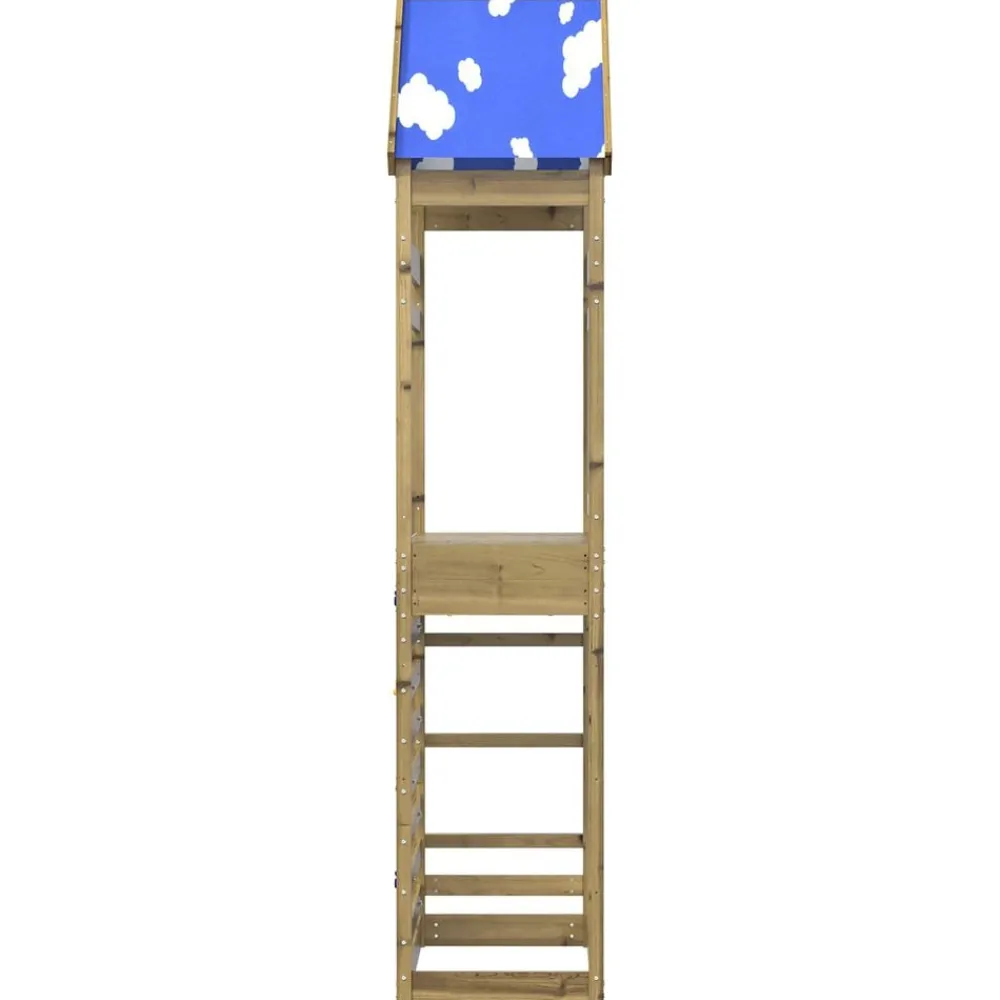 vidaXL Torre de Juego Marrón Madera Sólida Impregnada Sale