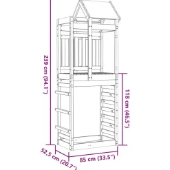 vidaXL Estructuras Para Juegos Al Aire Libre-Torre de Juego Marrón Madera Sólida de Douglas