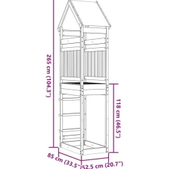 vidaXL Estructuras Para Juegos Al Aire Libre-Torre de Juego Marrón 52,5 x 85 x 265 cm Madera de pino macizo