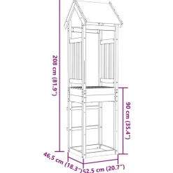 vidaXL Estructuras Para Juegos Al Aire Libre-Torre de Juego Marrón Madera de pino macizo