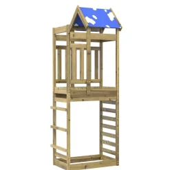 vidaXL Torre de Juego Marrón Madera Sólida Impregnada