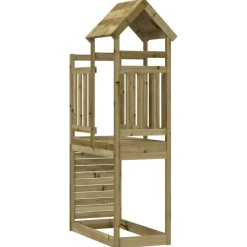 vidaXL Torre de Juego Marrón Madera Sólida Impregnada Online