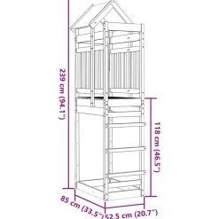 vidaXL Estructuras Para Juegos Al Aire Libre-Torre de Juego Marrón 52.5 x 85 x 239 cm Madera de pino macizo
