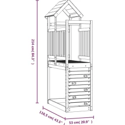 vidaXL Torre de Juego Marrón 53 x 110,5 x 214 cm Madera de pino macizo Discount