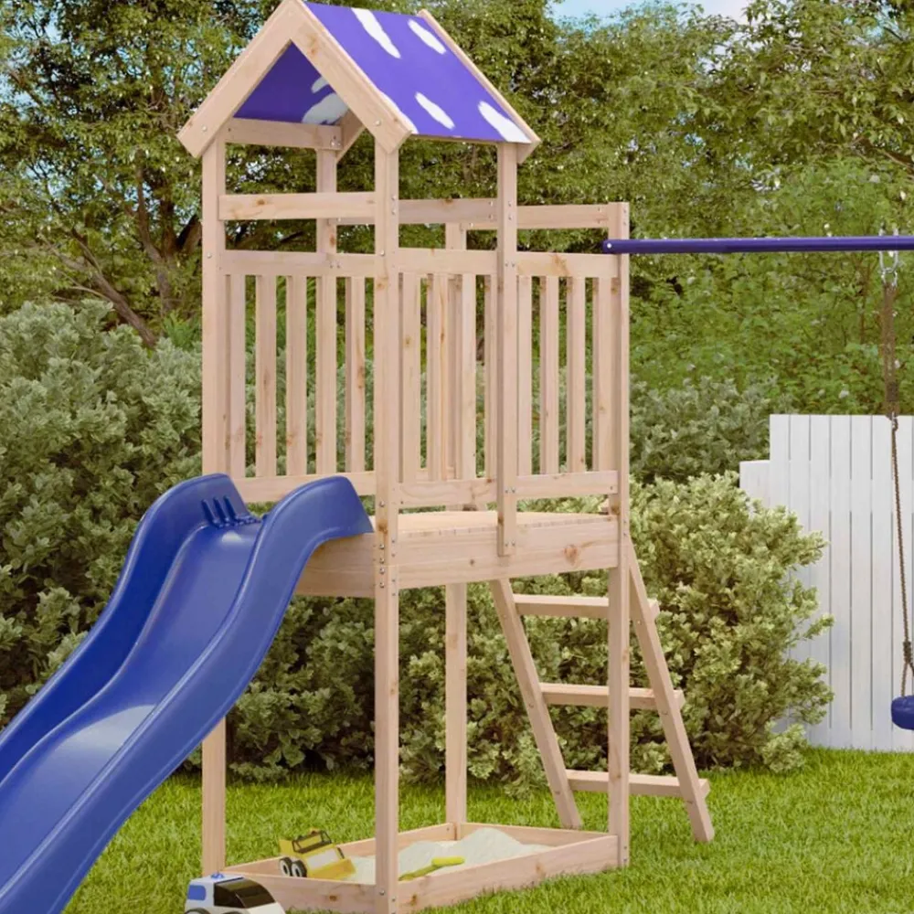 vidaXL Estructuras Para Juegos Al Aire Libre-Torre de Juego Marrón Madera de pino macizo