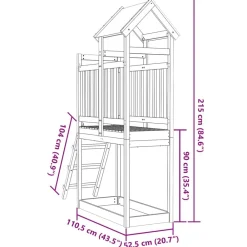 vidaXL Estructuras Para Juegos Al Aire Libre-Torre de Juego Marrón Madera de pino macizo