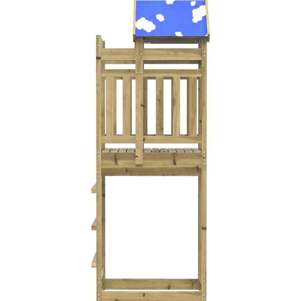 vidaXL Torre de Juego Marrón Madera Sólida Impregnada New