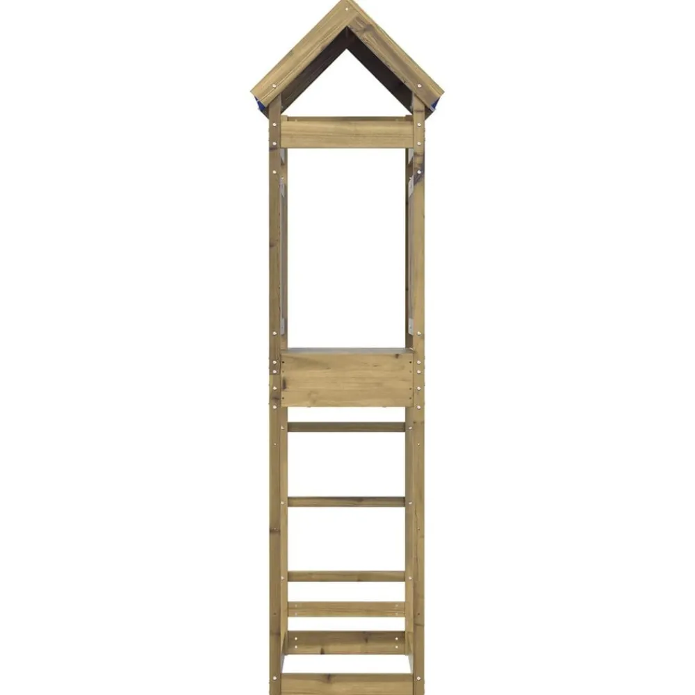 vidaXL Torre de Juego Marrón Madera Sólida Impregnada New