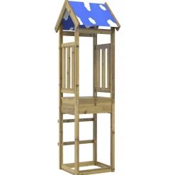 vidaXL Estructuras Para Juegos Al Aire Libre-Torre de Juego Marrón Madera Sólida Impregnada