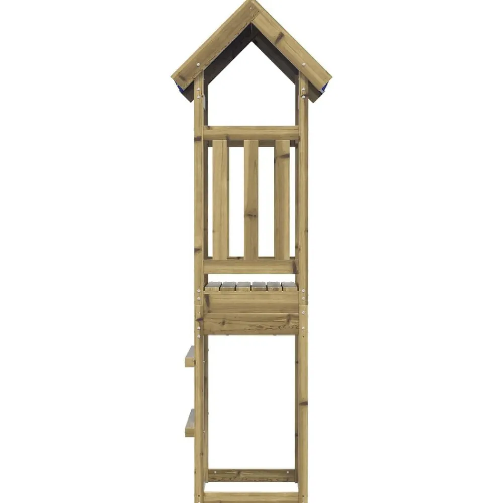 vidaXL Estructuras Para Juegos Al Aire Libre-Torre de Juego Marrón Madera Sólida Impregnada