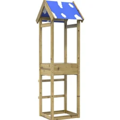 vidaXL Estructuras Para Juegos Al Aire Libre-Torre de Juego Marrón Madera Sólida Impregnada
