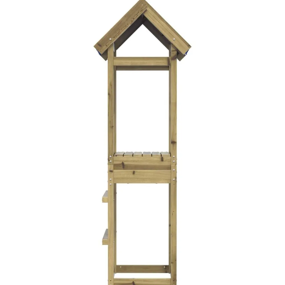 vidaXL Estructuras Para Juegos Al Aire Libre-Torre de Juego Marrón Madera Sólida Impregnada