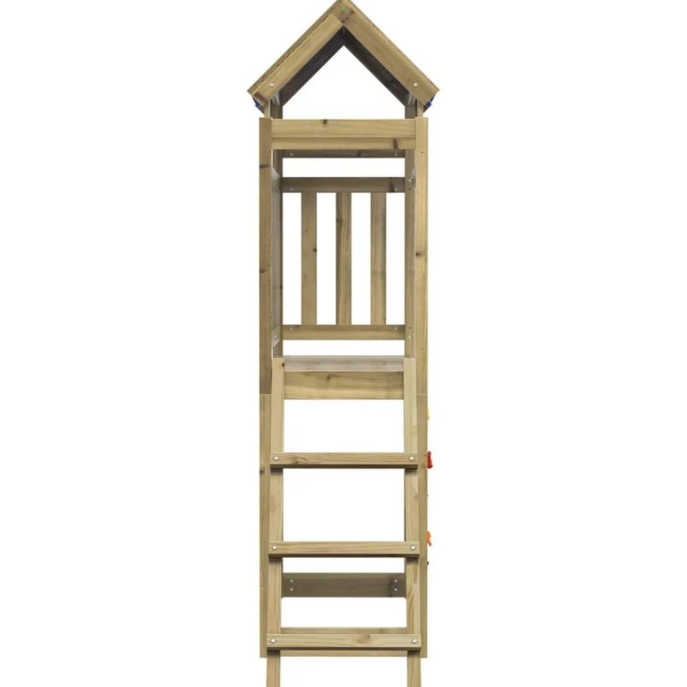 vidaXL Torre de Juego Marrón Madera Sólida Impregnada Discount