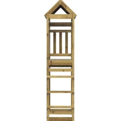 vidaXL Estructuras Para Juegos Al Aire Libre-Torre de Juego Marrón Madera Sólida Impregnada