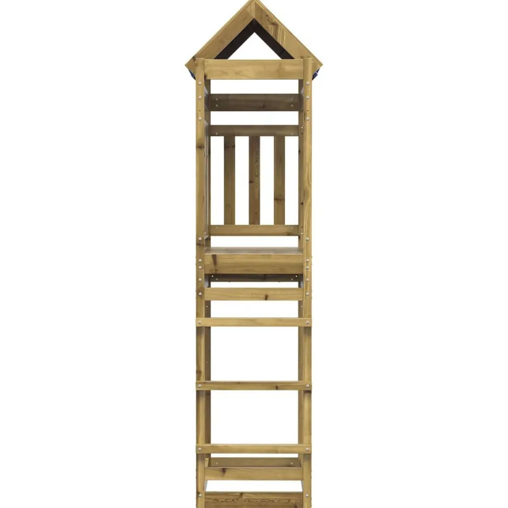 vidaXL Estructuras Para Juegos Al Aire Libre-Torre de Juego Marrón Madera Sólida Impregnada